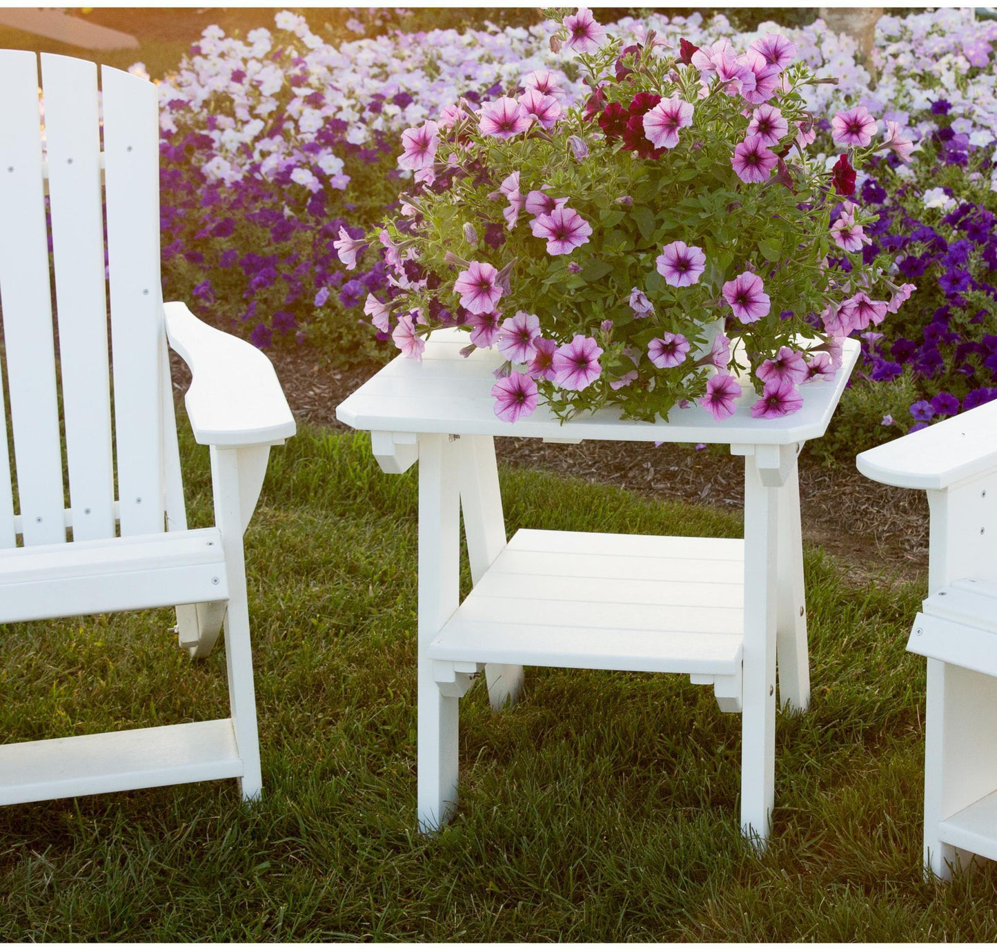 Wildridge LCC-112 Recycled Plastic Heritage Upright Adirondack Chair 3 Piece Set (QUICK SHIP) - LEAD TIME TO SHIP 3 TO 4 BUSINESS DAYS