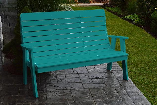 A&L Furniture Recycled Plastic 5' Poly Winston Garden Bench - LEAD TIME TO SHIP 10 BUSINESS DAYS