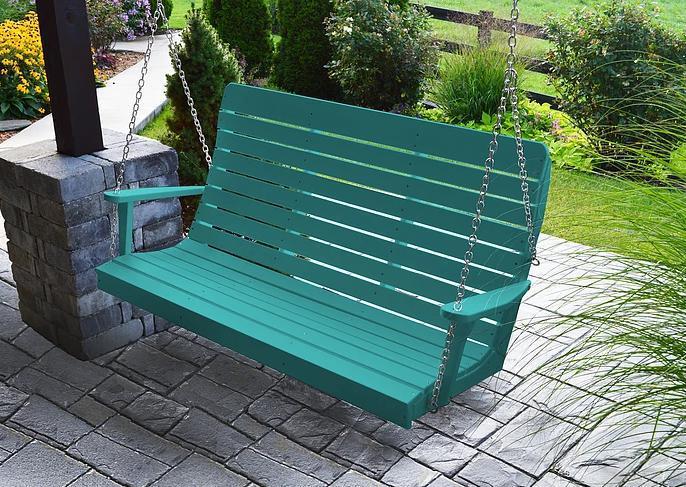 A&L Furniture Recycled Plastic 5' High Back Winston Porch Swing - LEAD TIME TO SHIP 10 BUSINESS DAYS