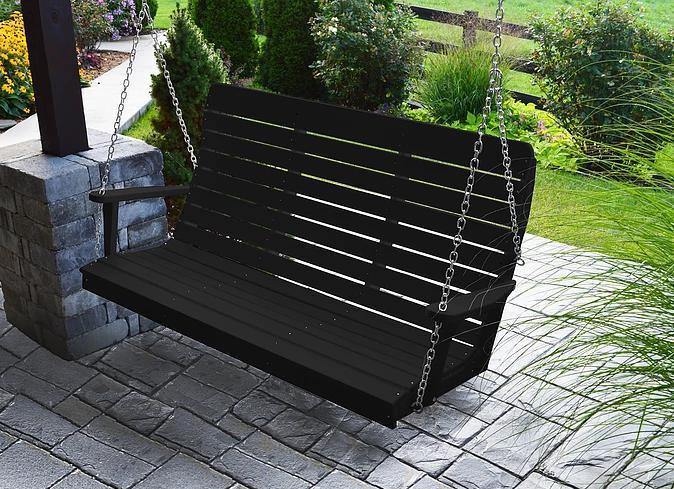 A&L Furniture Recycled Plastic 5' High Back Winston Porch Swing - LEAD TIME TO SHIP 10 BUSINESS DAYS