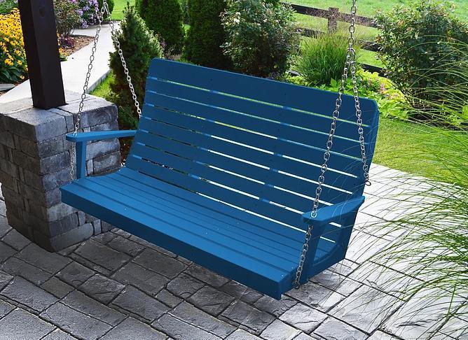 A&L Furniture Recycled Plastic 5' High Back Winston Porch Swing - LEAD TIME TO SHIP 10 BUSINESS DAYS