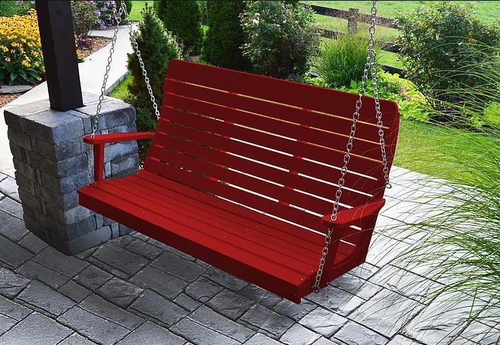 A&L Furniture Recycled Plastic 5' High Back Winston Porch Swing - LEAD TIME TO SHIP 10 BUSINESS DAYS