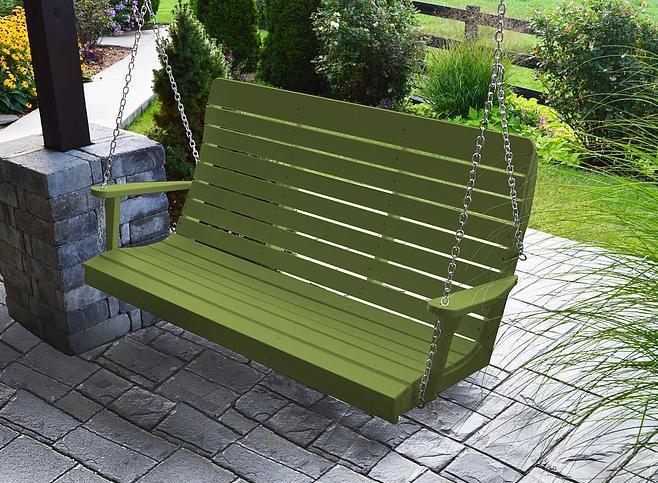 A&L Furniture Recycled Plastic 5' High Back Winston Porch Swing - LEAD TIME TO SHIP 10 BUSINESS DAYS