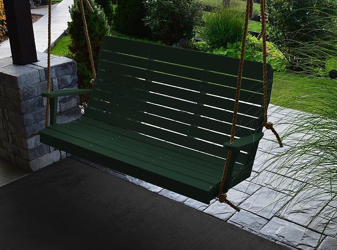 A&L Furniture Recycled Plastic 5' High Back Winston Porch Swing - LEAD TIME TO SHIP 10 BUSINESS DAYS