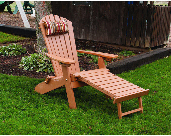 A&L Furniture Co. Folding Reclining Recycled Plastic Adirondack Chair W/ Pullout Ottoman  - Ships FREE in 5-7 Business days - Rocking Furniture