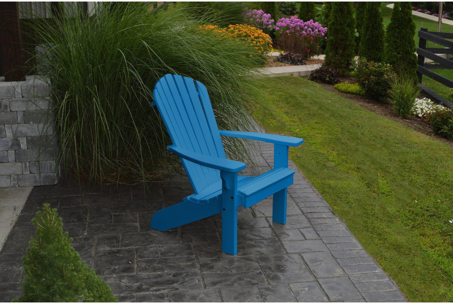 A & L Furniture Co. Amish Made Recycled Plastic Fanback Adirondack Chair  - Ships FREE in 5-7 Business days - Rocking Furniture