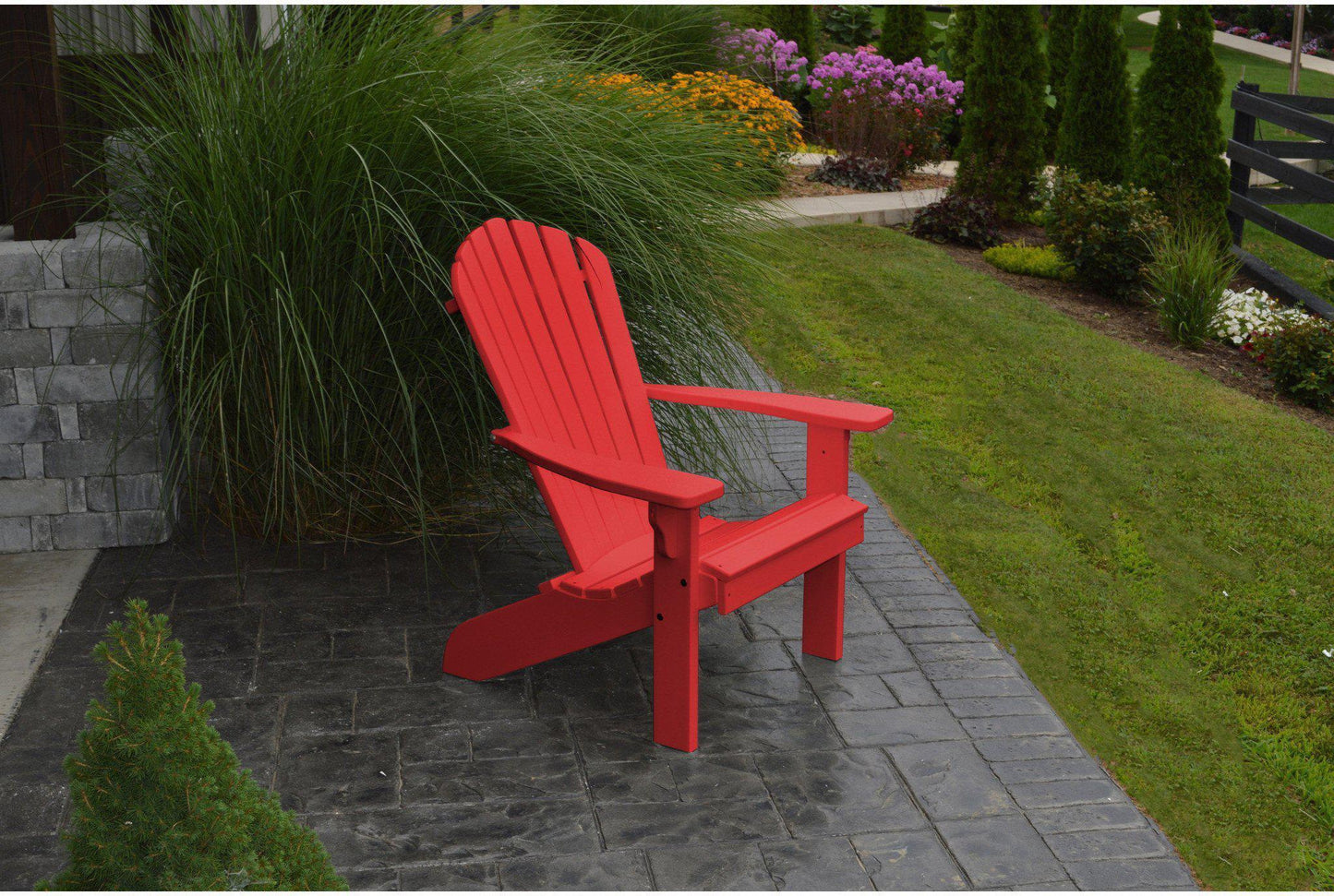 A & L Furniture Co. Amish Made Recycled Plastic Fanback Adirondack Chair  - Ships FREE in 5-7 Business days - Rocking Furniture