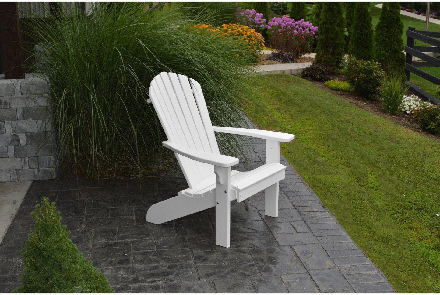 A & L Furniture Co. Amish Made Recycled Plastic Fanback Adirondack Chair  - Ships FREE in 5-7 Business days - Rocking Furniture