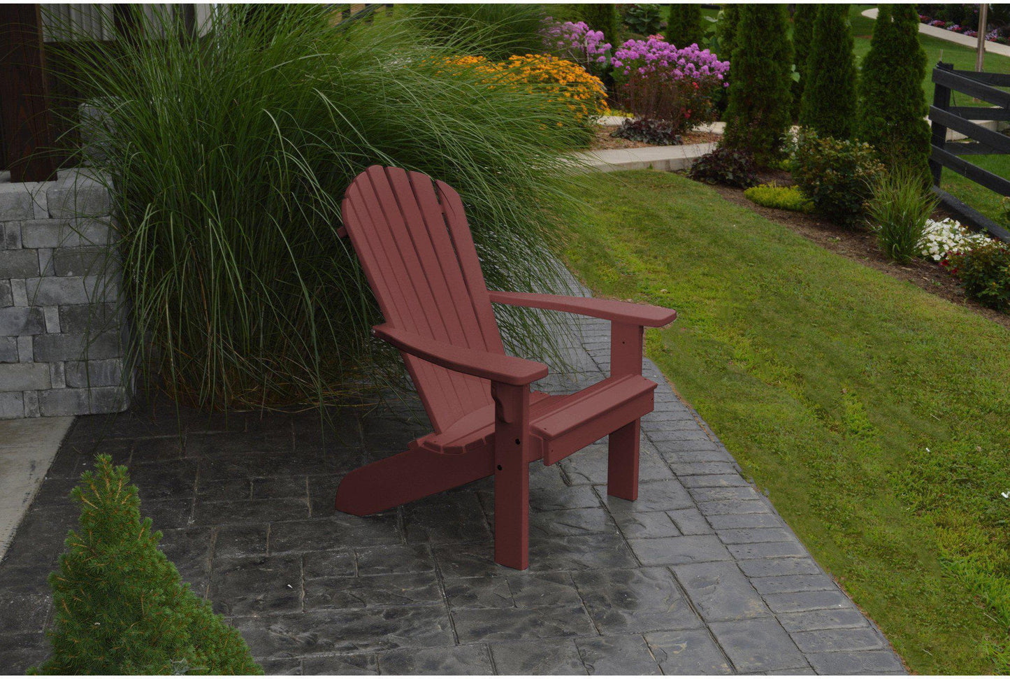 A & L Furniture Co. Amish Made Recycled Plastic Fanback Adirondack Chair  - Ships FREE in 5-7 Business days - Rocking Furniture