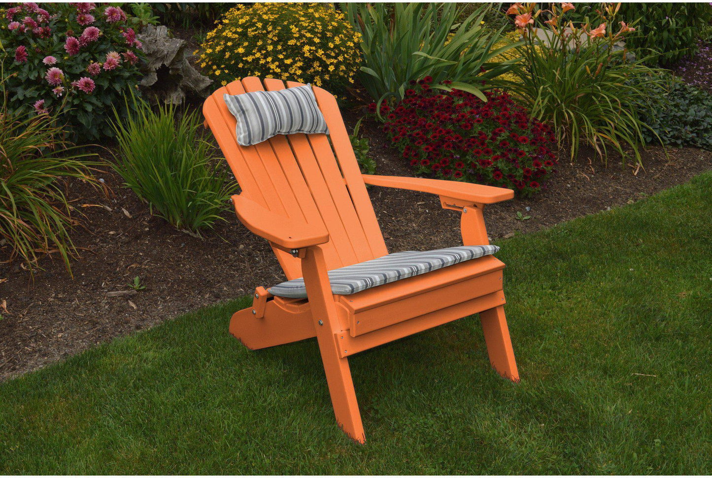 A & L Furniture Recycled Plastic Folding And Reclining Fanback Adirondack Chair  - Ships FREE in 5-7 Business days - Rocking Furniture