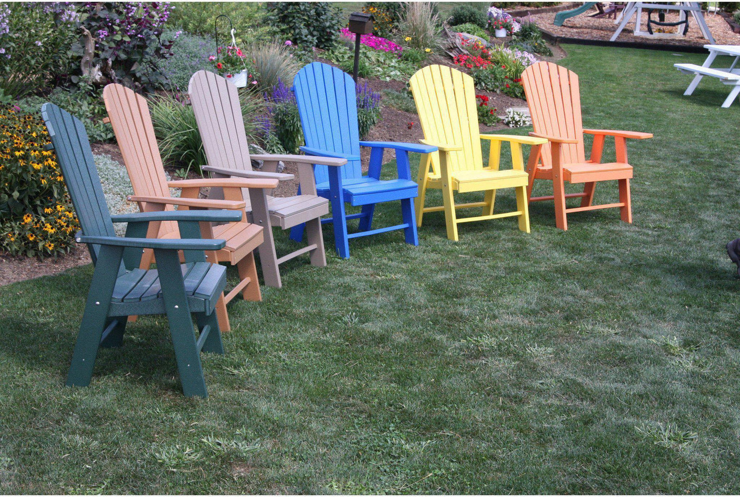 A & L Furniture Recycled Plastic Upright Adirondack Chair  - Ships FREE in 5-7 Business days - Rocking Furniture