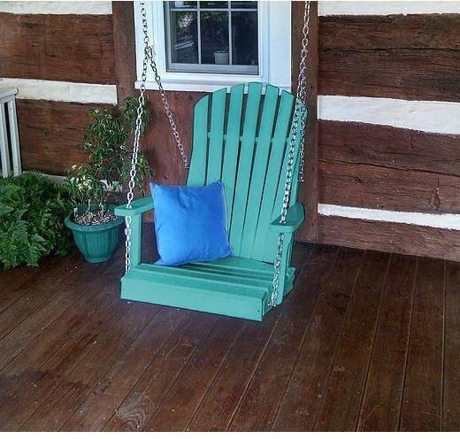 A & L Furniture Co. Amish Made Poly Adirondack Chair Swing  - Ships FREE in 5-7 Business days - Rocking Furniture