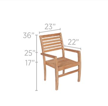 Royal Teak Collection Outdoor Avant Stacking Patio Chair - SHIPS WITHIN 1 TO 2 BUSINESS DAYS