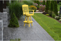 A&L Furniture Company Recycled Plastic Classic Swivel Bar Chair w/ Arms - Lemon Yellow