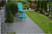 A&L Furniture Recycled Plastic Adirondack Swivel Bar Chair w/Arms - Aruba Blue