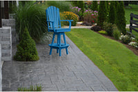 A&L Furniture Recycled Plastic Adirondack Swivel Bar Chair w/Arms - Blue