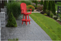 A&L Furniture Recycled Plastic Adirondack Swivel Bar Chair w/Arms - Bright Red