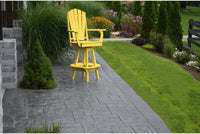 A&L Furniture Recycled Plastic Adirondack Swivel Bar Chair w/Arms - Lemon Yellow