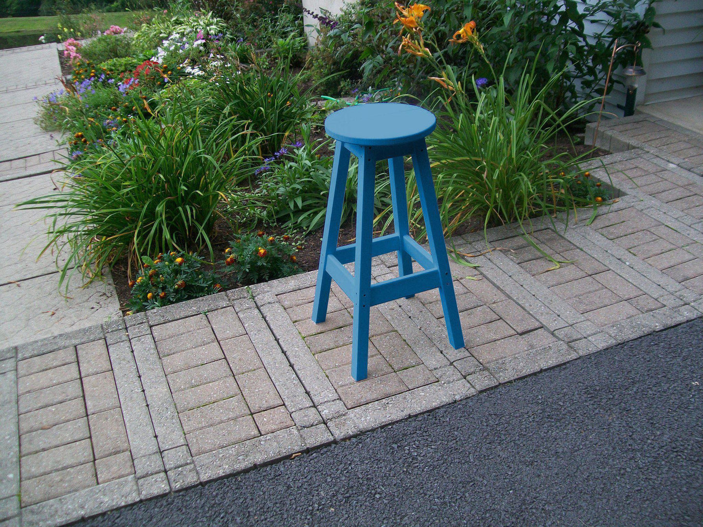 A&L Furniture Recycled Plastic Bar Stool - Blue