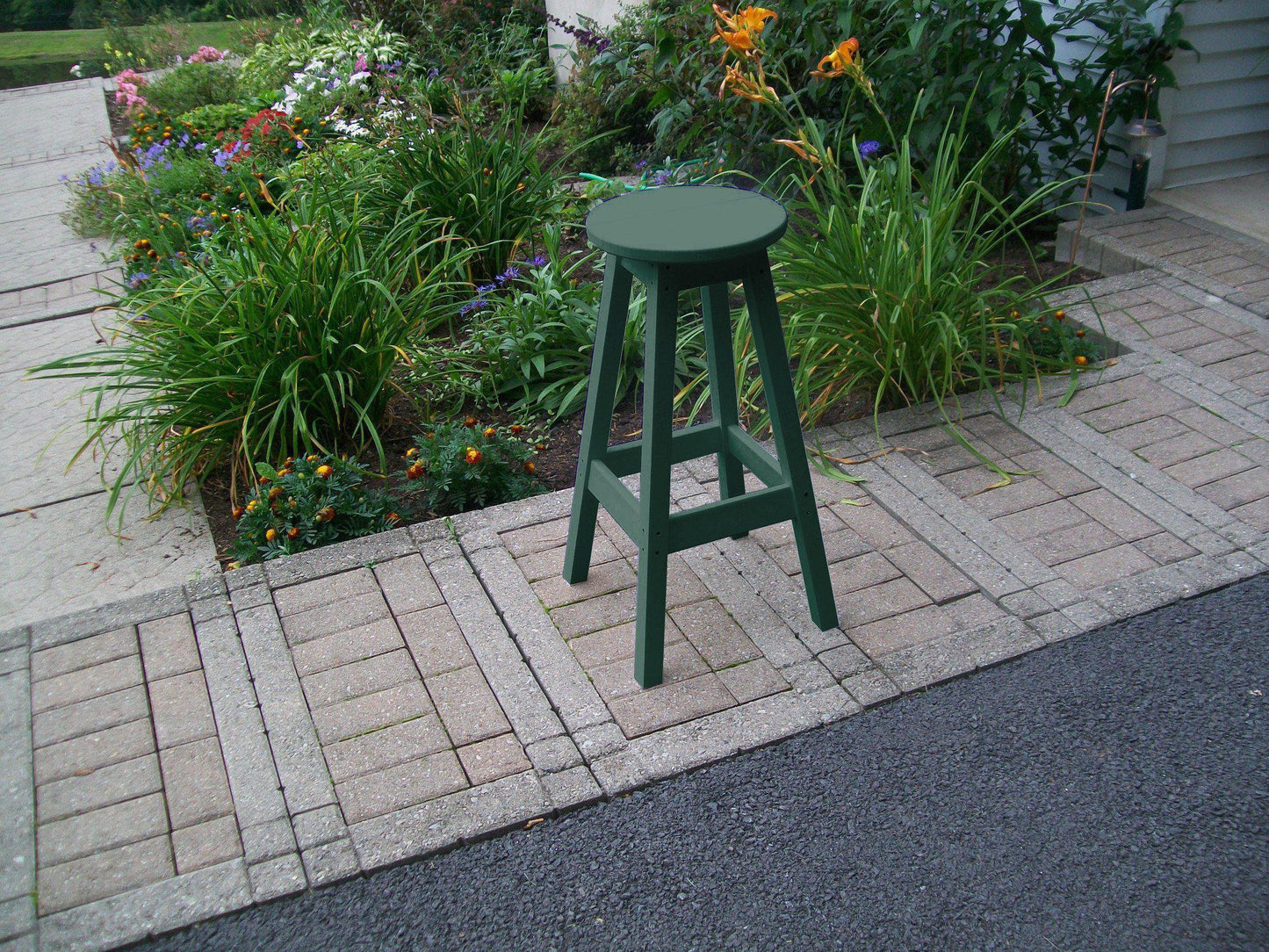 A&L Furniture Recycled Plastic Bar Stool - Turf Green