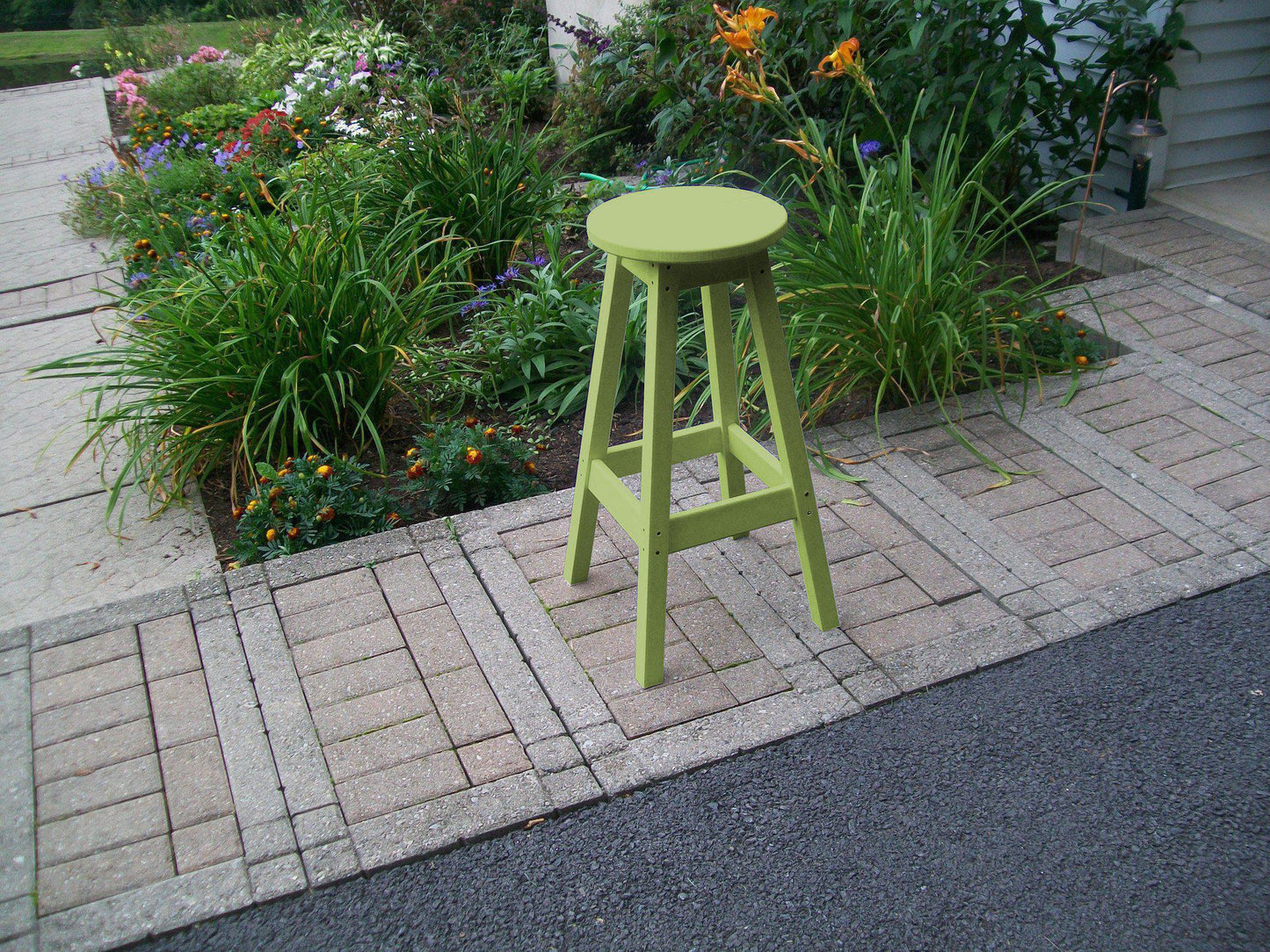 A&L Furniture Recycled Plastic Bar Stool - Tropical Lime