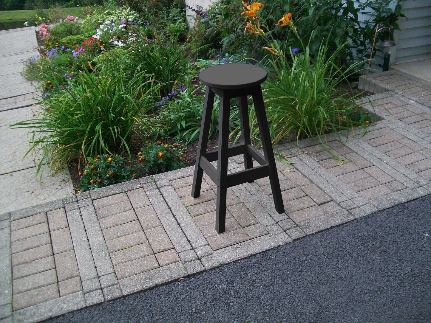 A&L Furniture Recycled Plastic Bar Stool - Black