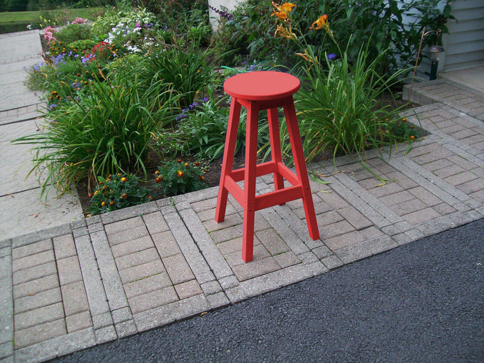 A&L Furniture Recycled Plastic Bar Stool - Bright Red