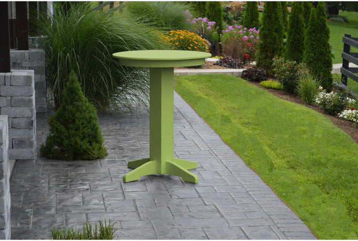 A&L Furniture Recycled Plastic 33" Round Bar Table - Tropical Lime