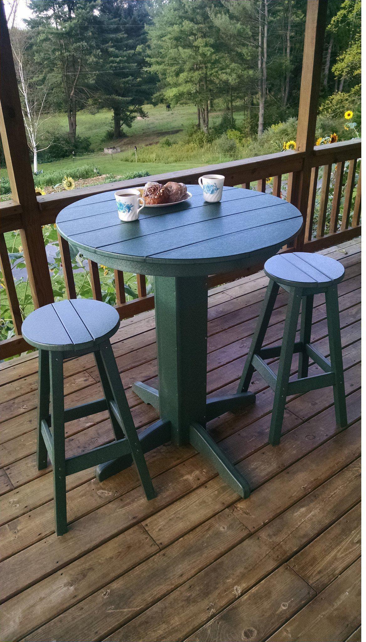 A&L Furniture Recycled Plastic 33" Round Bar Table - LEAD TIME TO SHIP 10 BUSINESS DAYS
