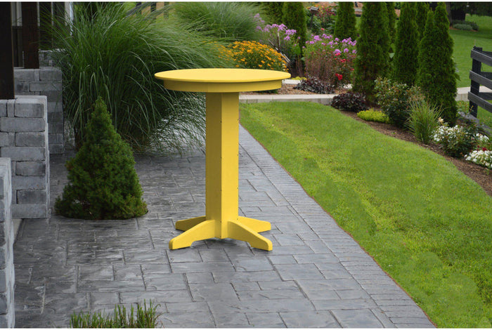 A&L Furniture Recycled Plastic 33" Round Bar Table - Lemon Yellow