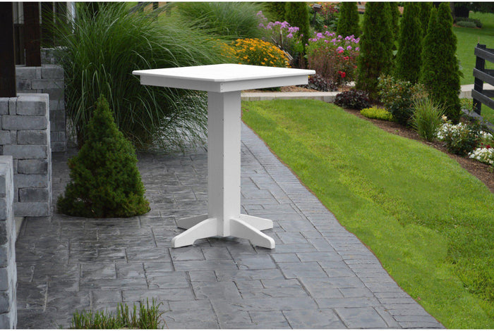 A&L Furniture Recycled Plastic 33" Square Bar Table - White