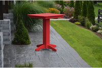 A&L Furniture Recycled Plastic 33" Square Bar Table - Bright Red