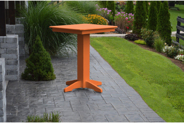 A&L Furniture Recycled Plastic 33" Square Bar Table - Orange