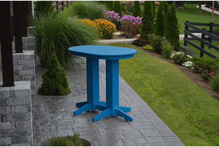 A&L Furniture Recycled Plastic 4' Oval Bar Table - Blue