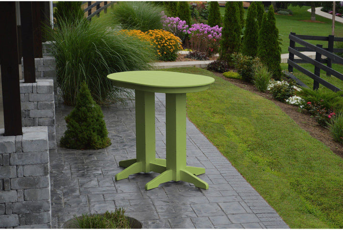 A&L Furniture Recycled Plastic 4' Oval Bar Table - Tropical Lime