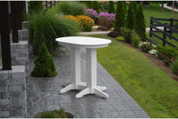 A&L Furniture Recycled Plastic 4' Oval Bar Table - White