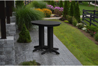 A&L Furniture Recycled Plastic 4' Oval Bar Table - Black