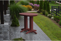 A&L Furniture Recycled Plastic 4' Oval Bar Table - Cherrywood