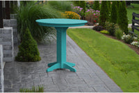 A&L Furniture Recycled Plastic 44" Round Bar Table - Aruba Blue