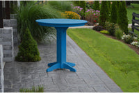 A&L Furniture Recycled Plastic 44" Round Bar Table - Blue