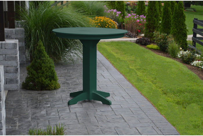 A&L Furniture Recycled Plastic 44" Round Bar Table - Turf Green