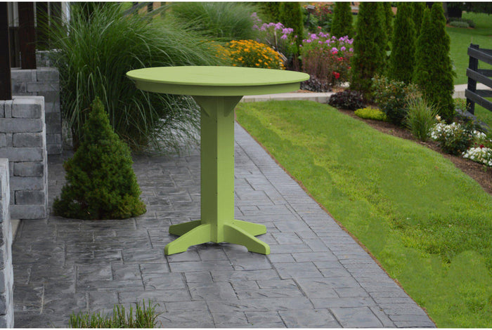 A&L Furniture Recycled Plastic 44" Round Bar Table - Tropical Lime