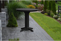 A&L Furniture Recycled Plastic 44" Round Bar Table - Black