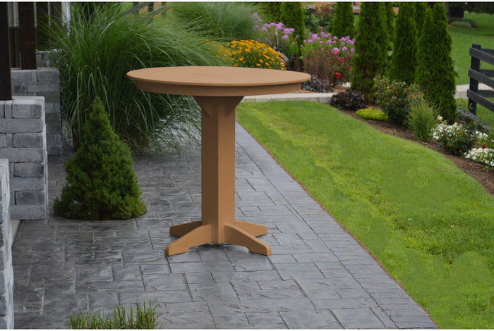 A&L Furniture Recycled Plastic 44" Round Bar Table - Cedar