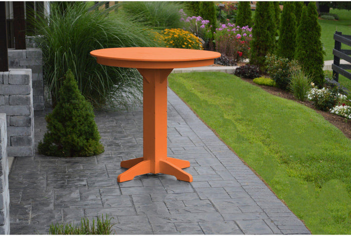 A&L Furniture Recycled Plastic 44" Round Bar Table - Orange