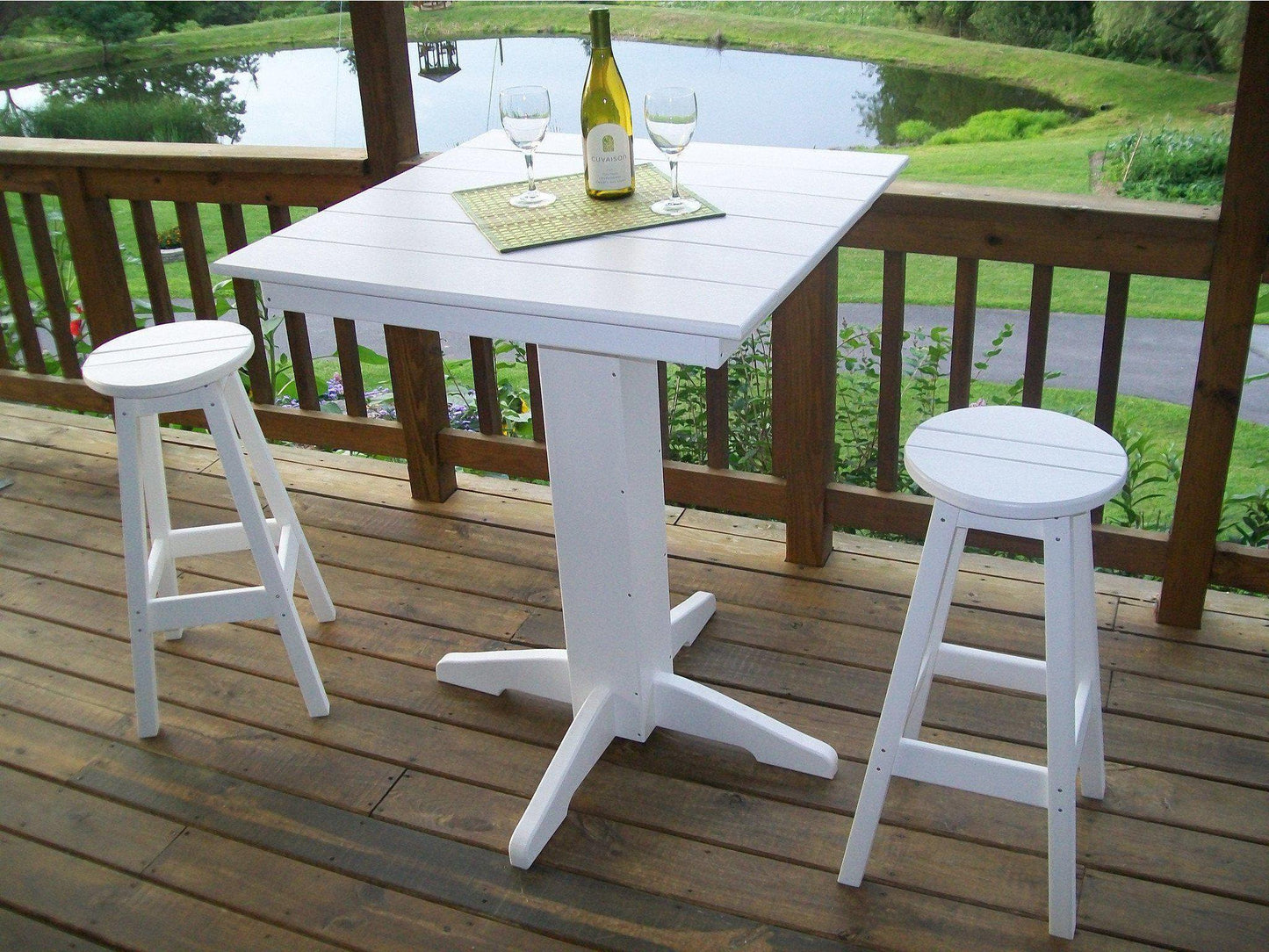 A&L Furniture Recycled Plastic 44" Square Bar Table - LEAD TIME TO SHIP 10 BUSINESS DAYS