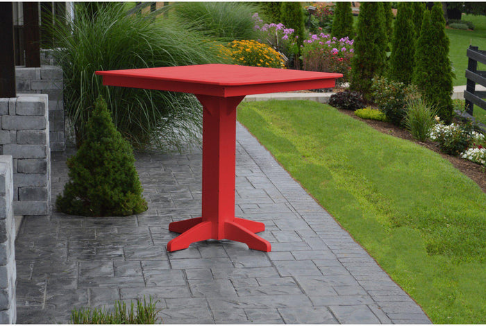 A&L Furniture Recycled Plastic 44" Square Bar Table - Bright Red