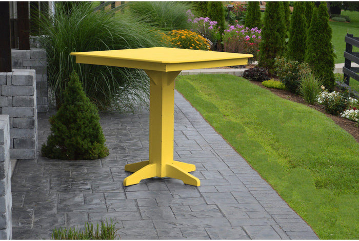 A&L Furniture Recycled Plastic 44" Square Bar Table - Lemon Yellow