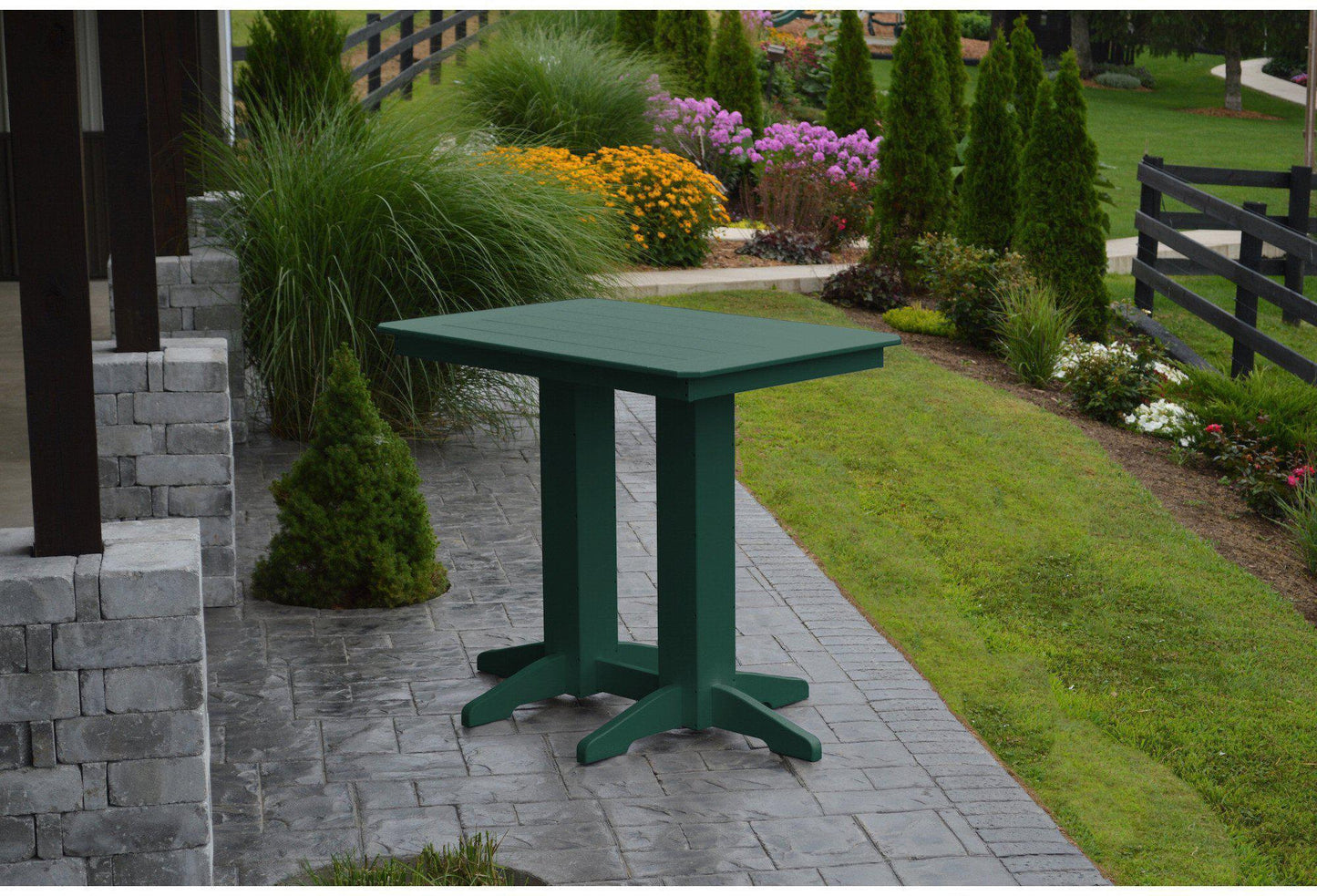 A&L Furniture Recycled Plastic 48" x 33"  Bar Table - Turf Green