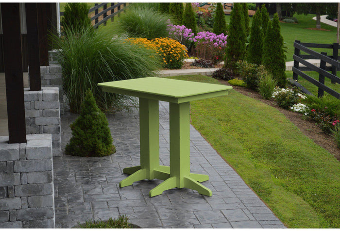 A&L Furniture Recycled Plastic 48" x 33"  Bar Table - Tropical Lime